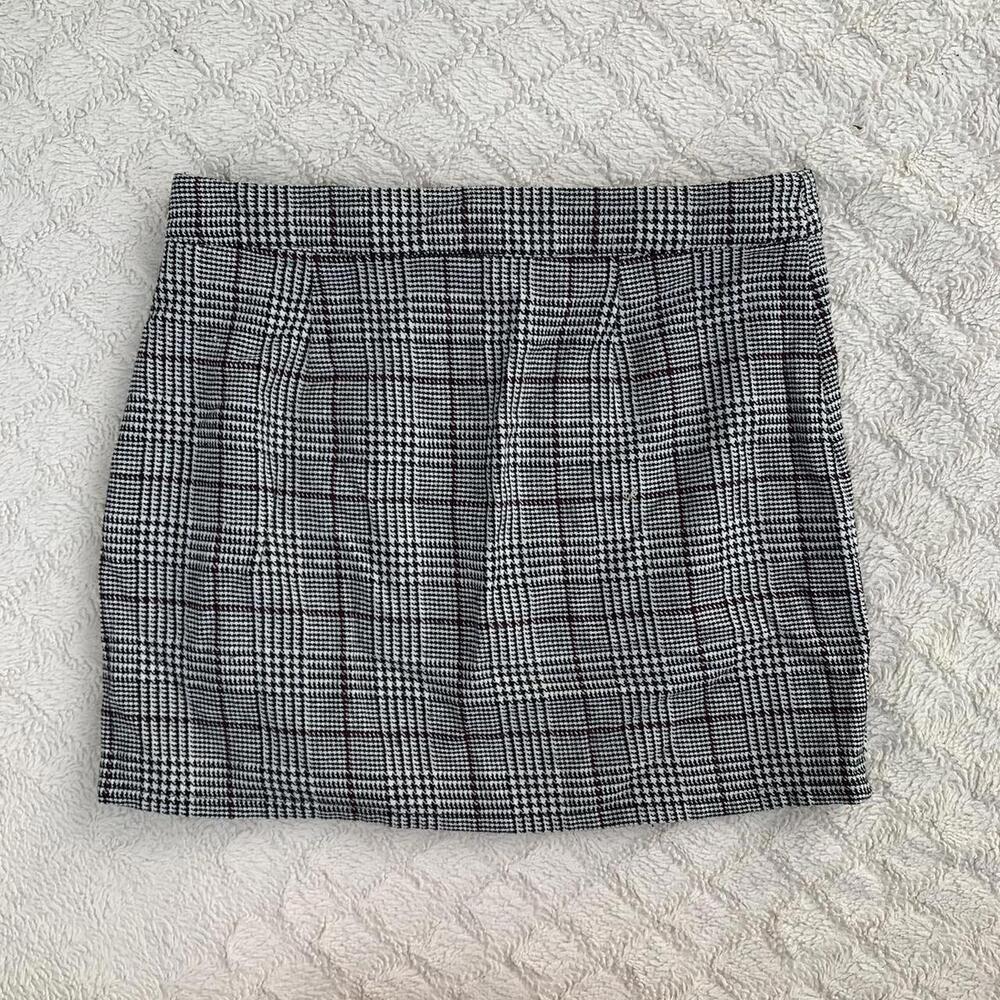 High Waisted Plaid Mini Skirt